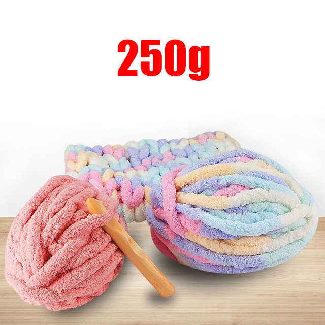 250g Chunky Chenille Yarn for Knitting Puffy Yarn Velvet Thick Blanket Yarn  Estambre Para Tejer